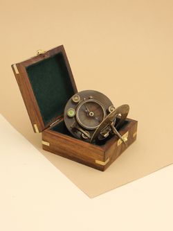 Nautical Морской компас в деревянном футляре