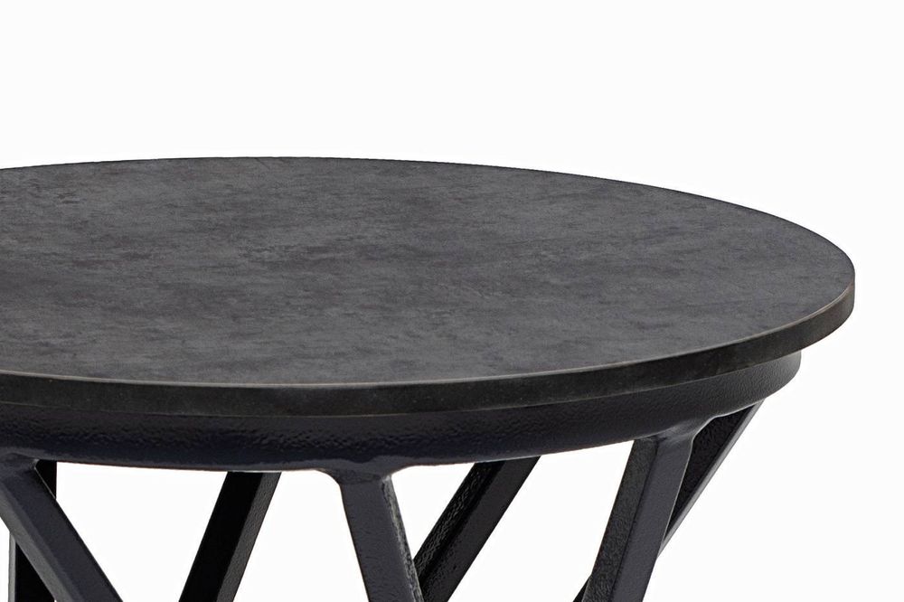 "Сантьяго" журнальный стол из HPL круглый Ø40 H55, каркас из стали темно-серый (RAL 7024), цвет столешницы "1523"