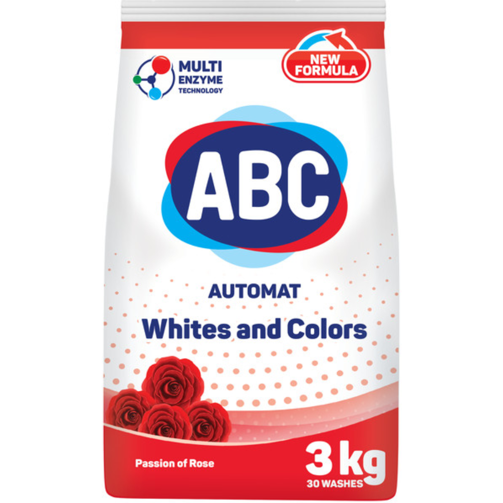 Стиральный порошок ABC Аромат розы 3 кг