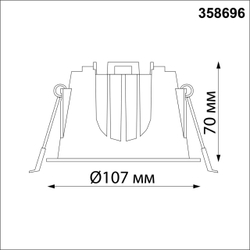 358696 SPOT NT21 462 белый/золото Светильник встраиваемый светодиодный IP20 LED 4000К 20W 100-265V KNOF
