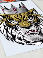 Наклейка - Тигр в короне