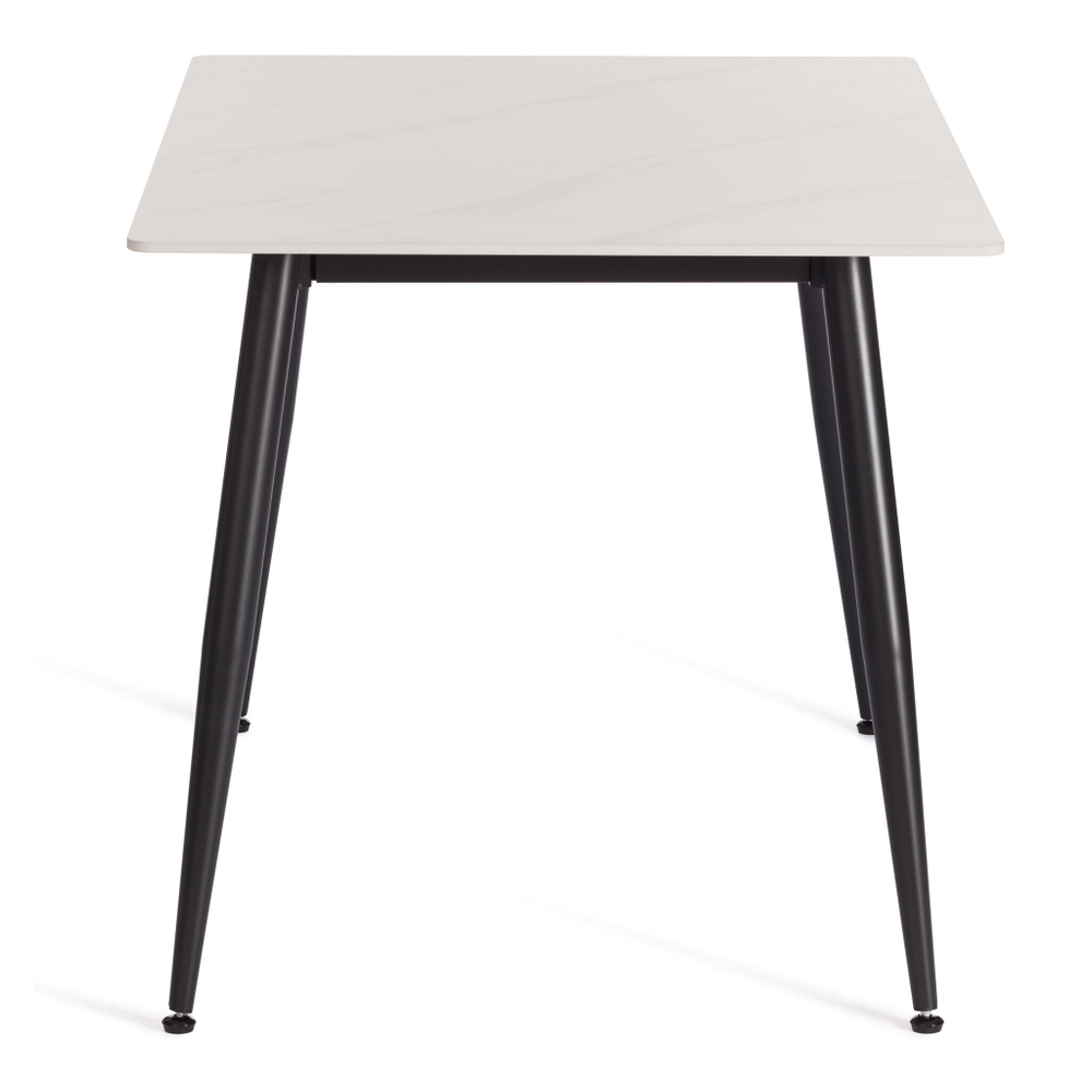Стол обеденный Austen/Остин столешница керамика (матовая) /опоры металл, белый/черный, 120x80x75(+1) см