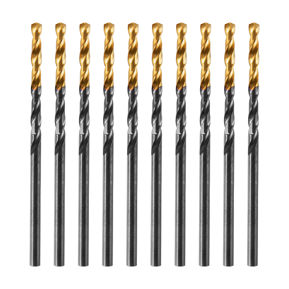 Сверло по металлу, 2,5 мм, HSS-Tin, Golden Tip, 10 шт. Denzel