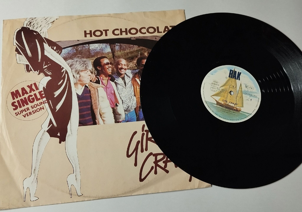 Винтажная виниловая пластинка LP Hot Chocolate Girl Crazy (Germany 1982) Maxi Single 45 RMP