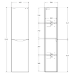 Шкаф пенал BelBagno Fly-Marino 40 R FLY-MARINO-1500-2A-SC-RN-P-R подвесной Rovere Nature