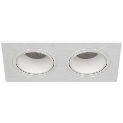 Встраиваемый светильник декоративный ЭРА KL90-2 WH MR16/GU5.3 белый, пластиковый | Декоративные встраиваемые светильники