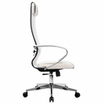 Кресло офисное МЕТТА "К-6" хром, экокожа, сиденье и спинка мягкие, белое