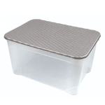 Ящик универсальный с крышкой "ротанг" 555х390х290 мм, 49л (коричневый)