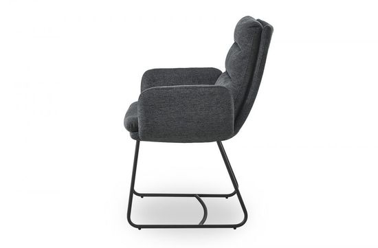 Стул мягкий обеденный с подлокотниками Vern темно-серый