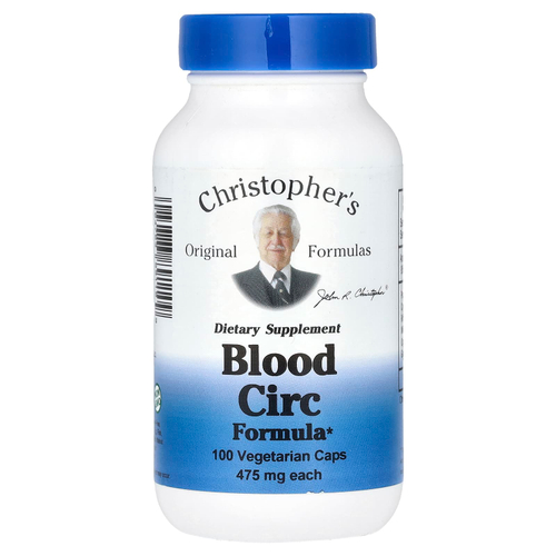 Christopher's Original Formulas, средство для кровообращения, 100 вегетарианских капсул