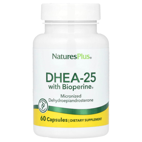 NaturesPlus, ДГЭА-25 с Bioperine®, 60 капсул