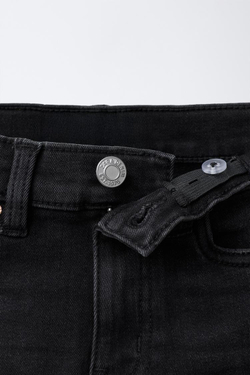 ZARA ДЖИНСЫ SKINNY С НАЧЕСОМ, ЧЕРНЫЙ