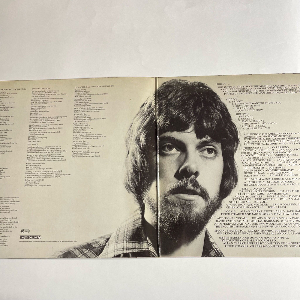Винтажная виниловая пластинка LP The Alan Parsons Project I Robot (Germany 1977) Nucleus