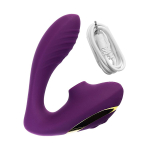 Фиолетовый вибромассажер 14см с двойной стимуляцией ToyFa L'roina Mave 561027