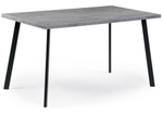 Стол деревянный Woodville Тринити Лофт 140х80 бетон светлый, черный матовый, ножки черные
