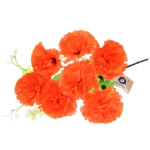 Искусственные цветы «Букет Гвоздик» 34см 7цветков оранжевые