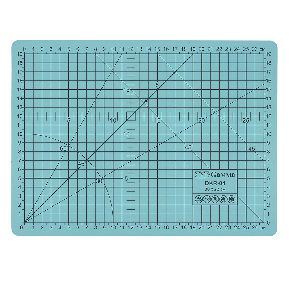"Gamma"   DKR-04   Мат для резки двусторонний   ПВХ   30 см х 22 см  в пакете