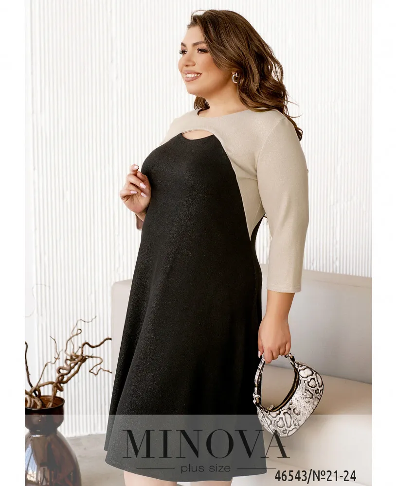 Платье 21-24-черный-бежевый Minova