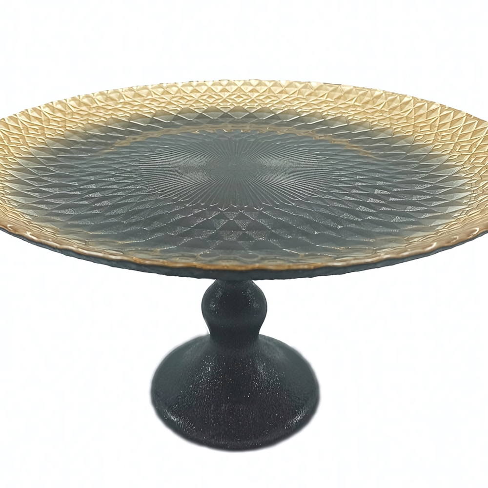 Тарелка на ножке 28см «Барокко блэк»