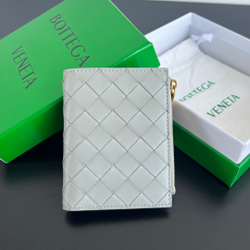 Bottega Veneta Small Intrecciato Bi-Fold Zip Wallet