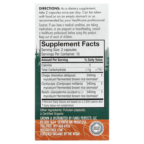 Host Defense, Mushrooms™, Breath, 30 капсул