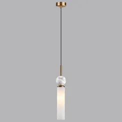 4359/1 MIDCENT ODL25 Подвесной светильник под латунь/металл/стекло/белый мрамор IP20 1*E14 40W 220V LOLLA