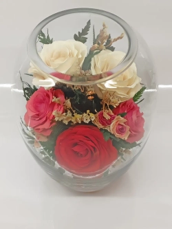 натуральные цветы в стекле, вакуум