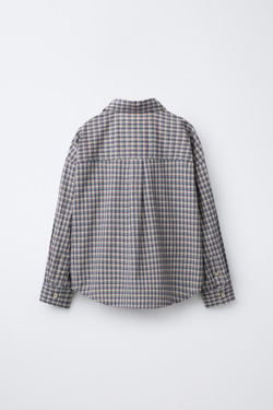 ZARA Х BENSIMON ® РУБАШКА В КЛЕТКУ, СИНИЙ