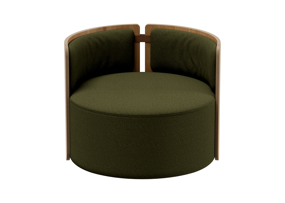 Кресло крутящееся Lagom 800 (зеленый, натуральный дуб)