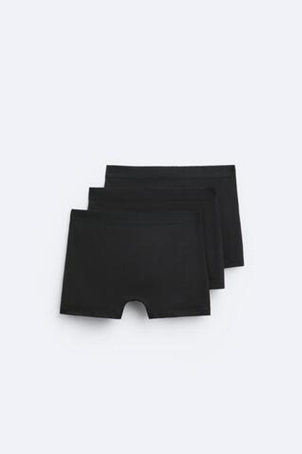 ZARA НАБОР ИЗ ТРЕХ БАЗОВЫХ ТРУСОВ-БОКСЕРОВ, ЧЕРНЫЙ