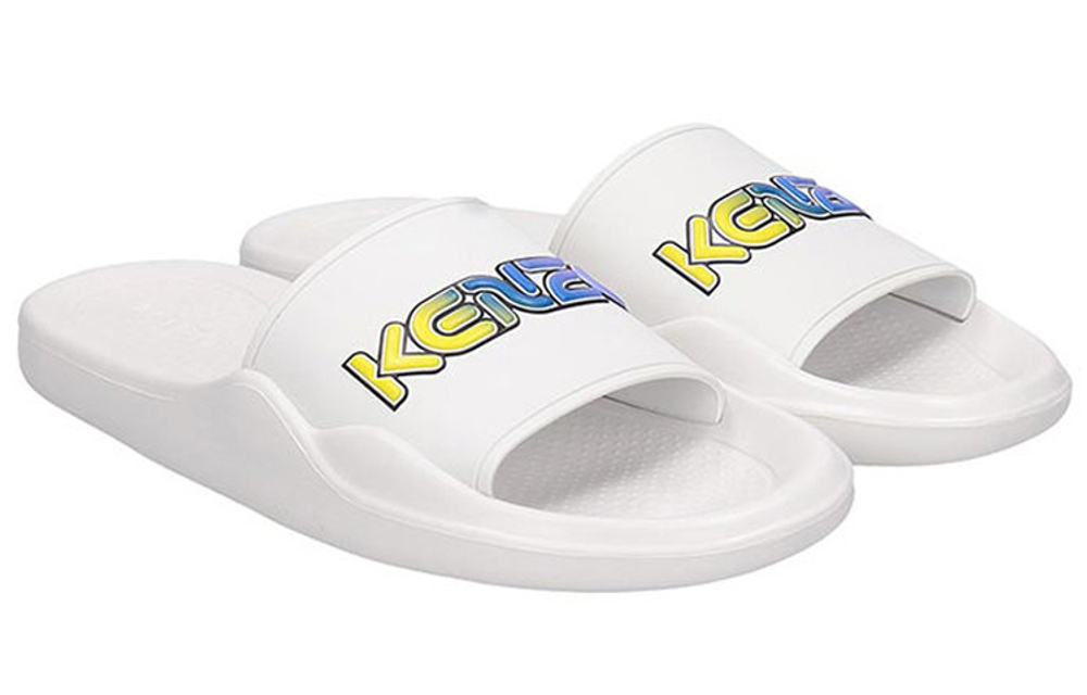 KENZO Takada Kenzo men's classic letter back label decorative open-toed flat-bottomed slippers women's white