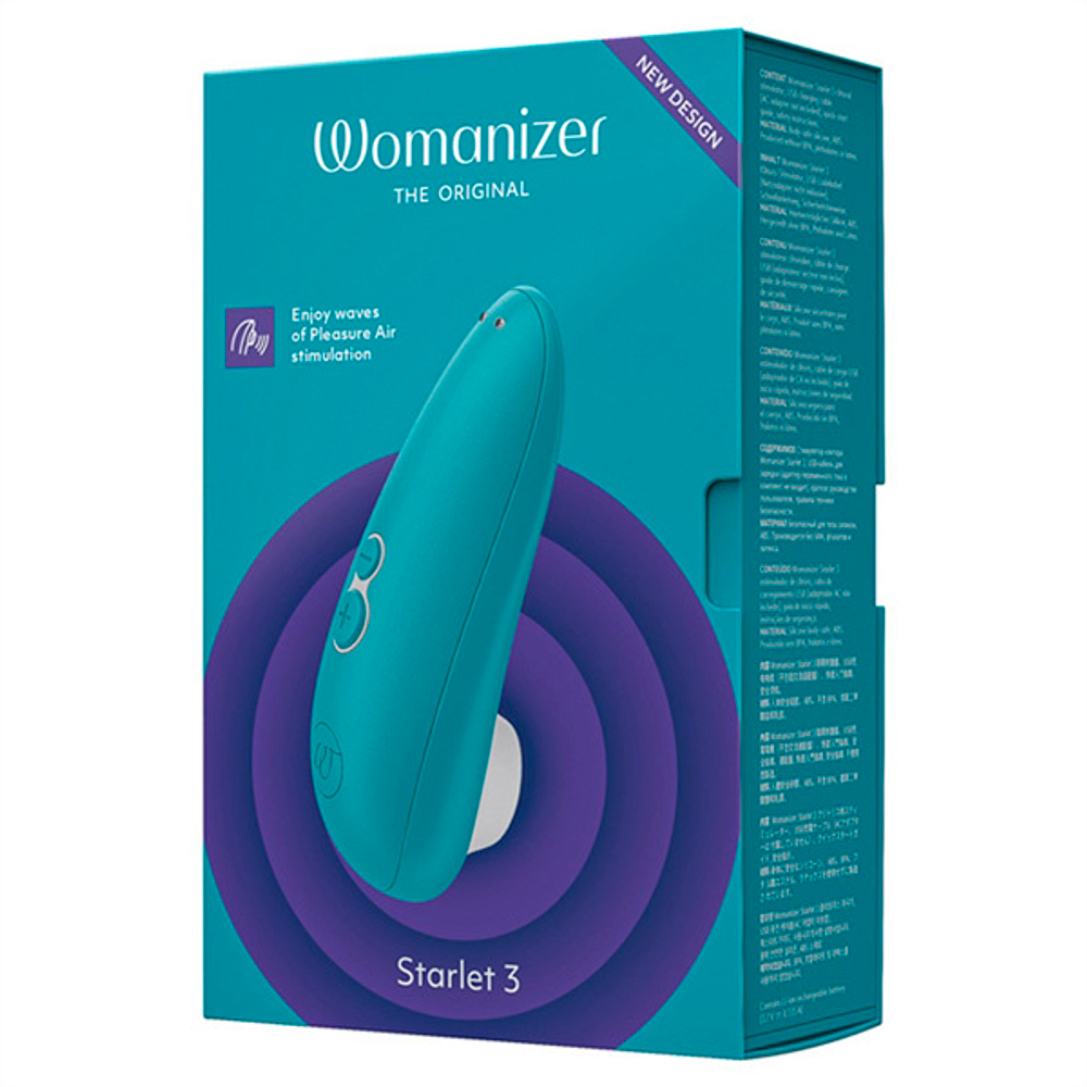 Бирюзовый бесконтактный клиторальный стимулятор 11,7см Womanizer Starlet 3 Turquoise WZ231SG8