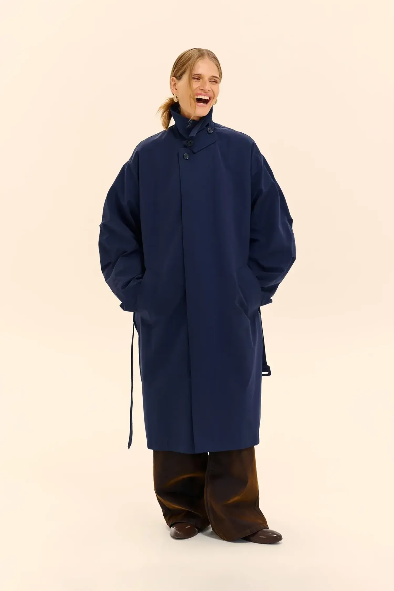 Тренч объемный (((Твин Пикс))), синий