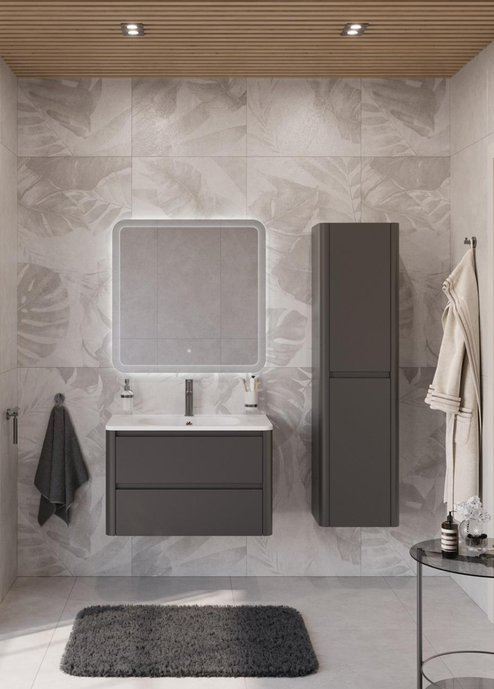 Мебель для ванной Cezares RELAX 80 Оружейная сталь RELAX-800-2C-SO-GM