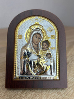 Вифлеемская БМ, икона арочная, красное дерево  75х103