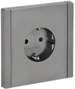FORTE&PIANO Розетка 1-местная с заземлением без защитных шторок безвинтовое крепление 16А FP514 сталь IEK