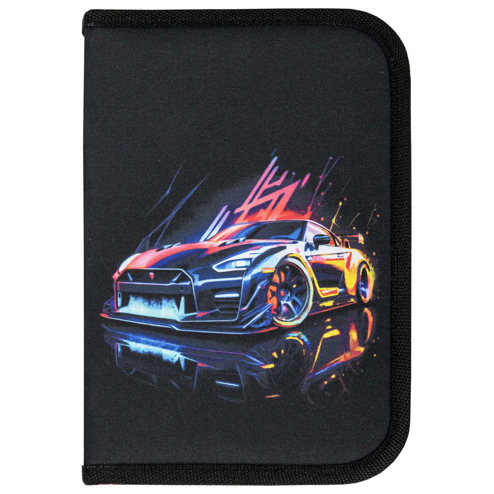 Пенал BRAUBERG 1 отделение полиэстер 21х14 см "Neon drift" (2 штуки в упаковке)
