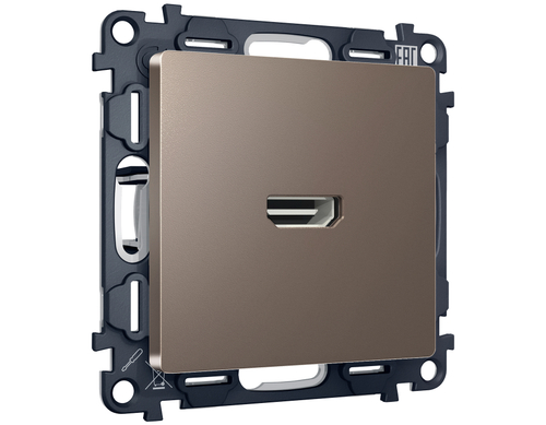 MA644010 Комплект механизма розетки HDMI 2.0 ALFA Темная бронза матовый 40V/500mA 2.0GHz 5-18Gbit/s QUANT (AP6440, VM222)
