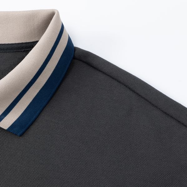 Поло графитовый/серый/синий - фото 5