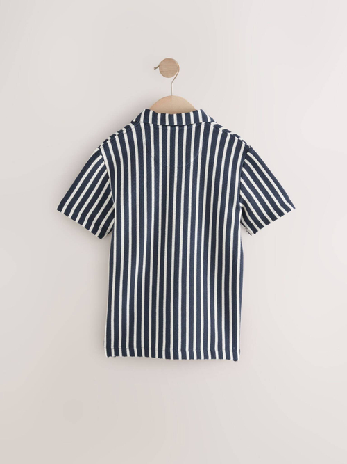 Рубашка с коротким рукавом для мальчика Next AG3-406, Темно-синий, Белый