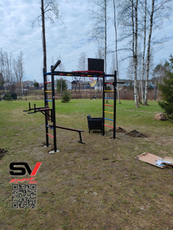 Монтаж уличной шведской стенки Sv Sport Рукоход (4 вертикальных столба)