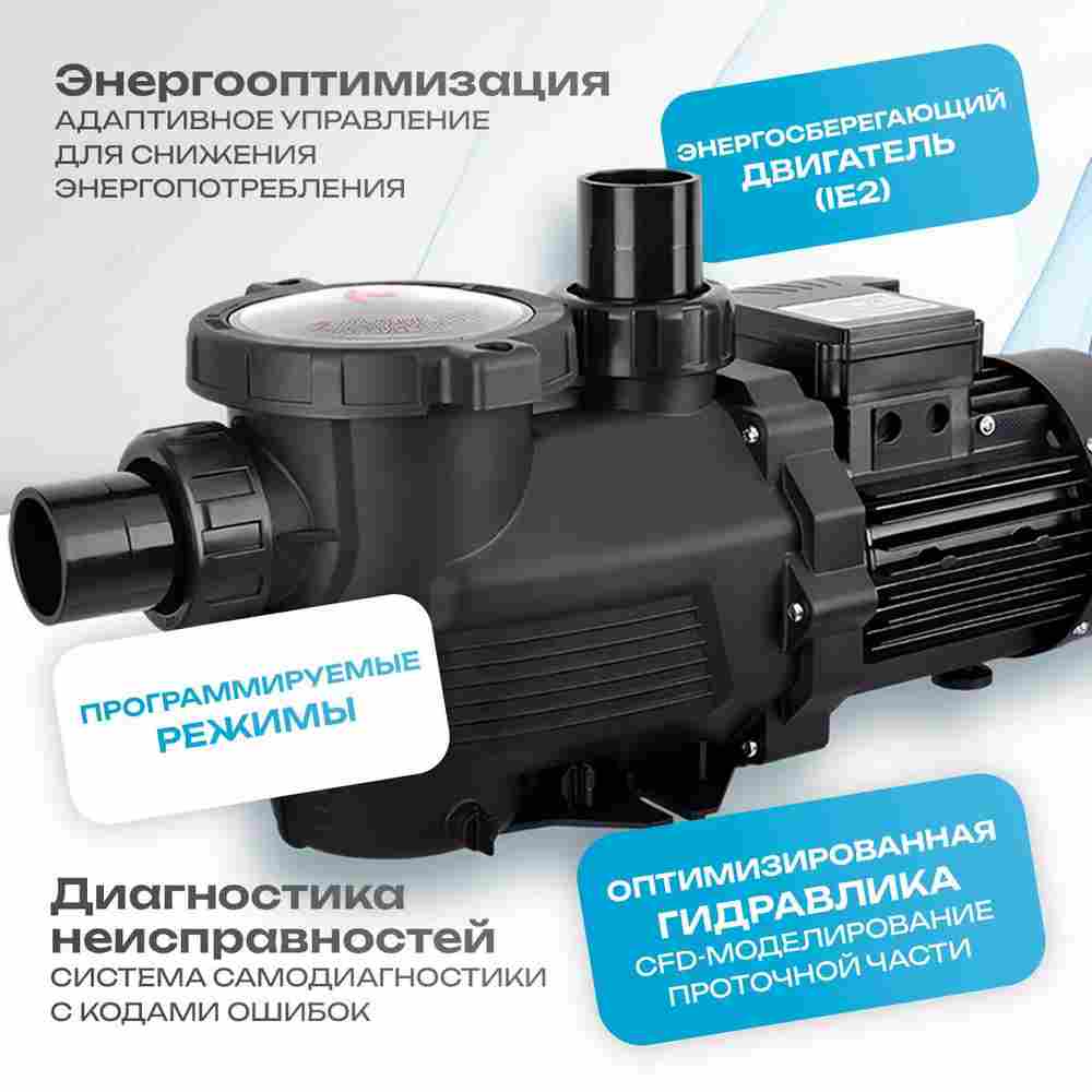 WL-KP1606 - Насос для бассейна 2,0 HP / 1,6 кВт / 27,9 м³/ч / до 223 м³ / 2,5″