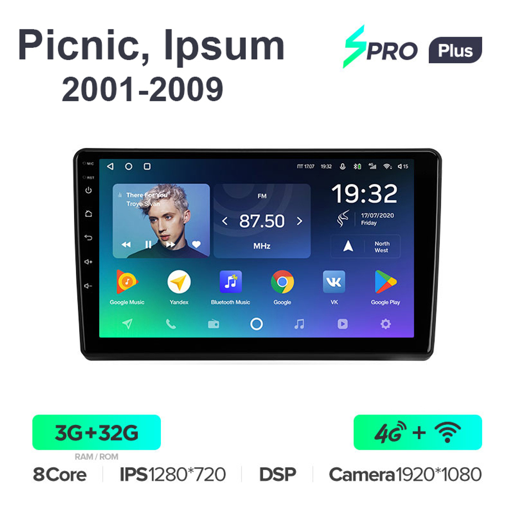 Teyes SPRO Plus 9"для Toyota Picnic, Ipsum 2001-2009