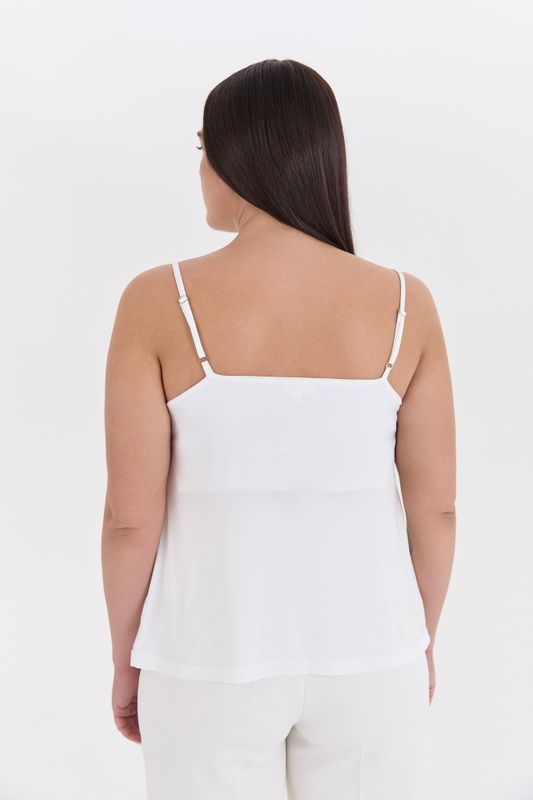 Топ из трикотажа на тонких бретелях, белый