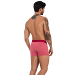 Розовые трусы-боксеры с красной резинкой Fervor Boxer (Размер: M) (Цвет: розовый)