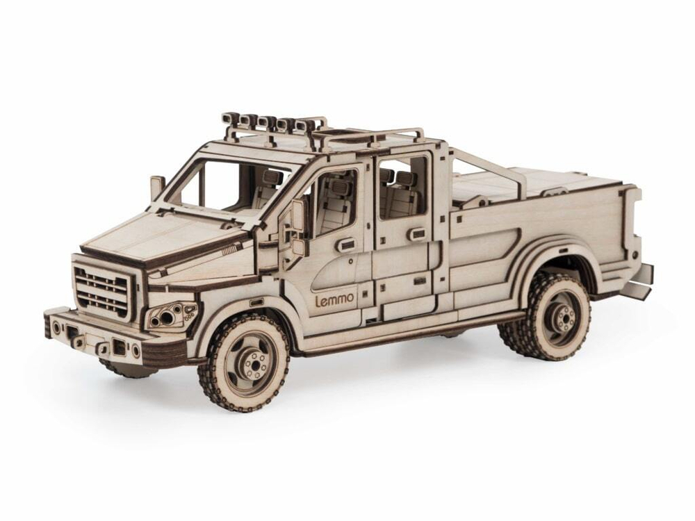 Пикап "Эльтано" Lemmo - деревянный конструктор, сборная модель, 3D пазл, грузовик, для моделирования