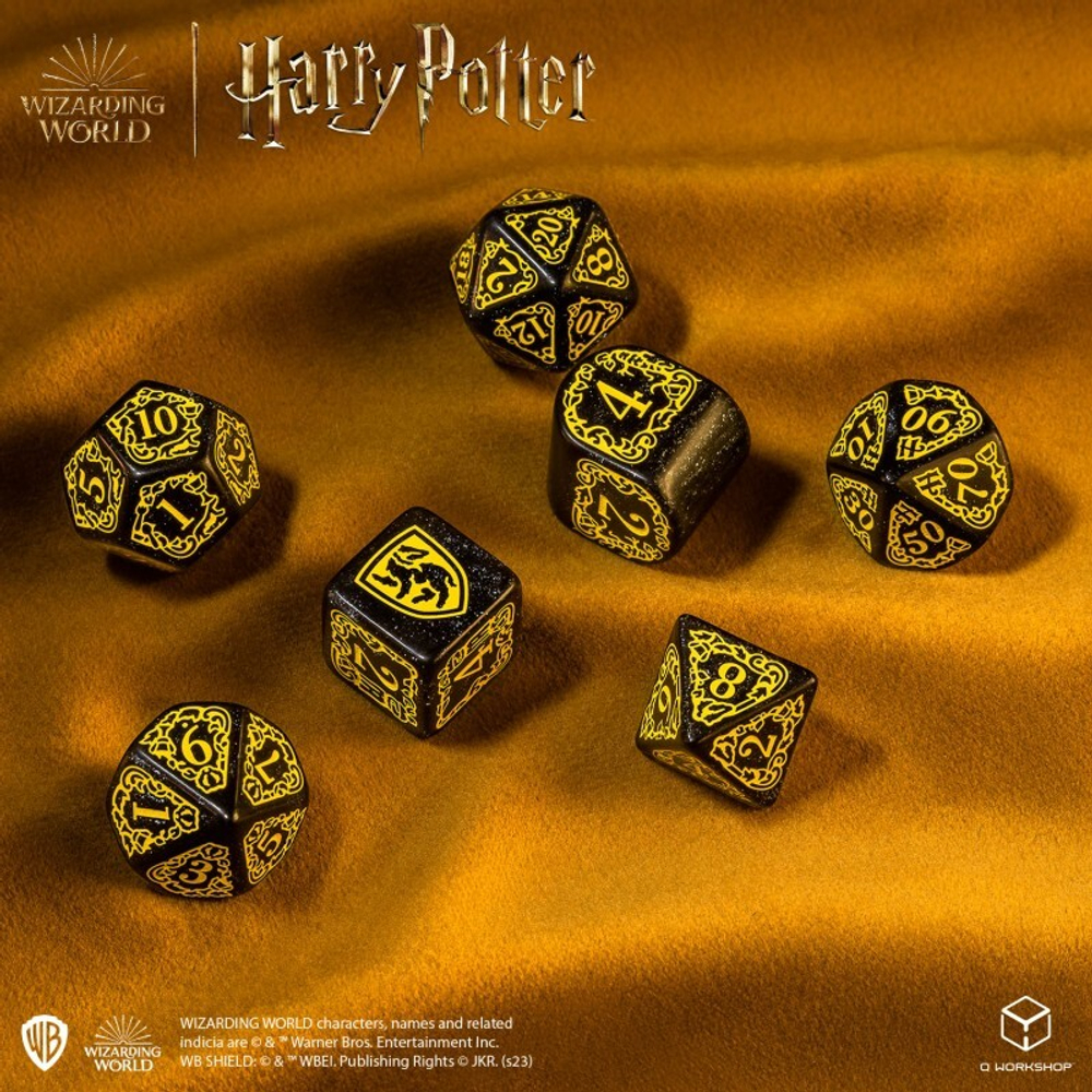 Harry Potter. Hufflepuff Modern Dice Set - Black
