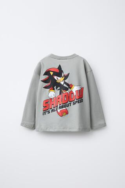 ZARA ЛОНГСЛИВ SONIC AND SHADOW © SEGA, СЕРЫЙ