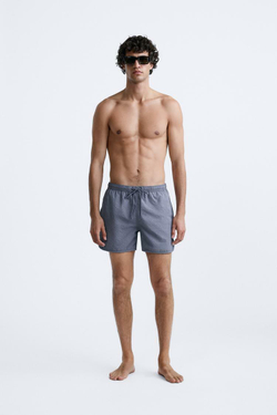 ZARA ПЛАВКИ В КЛЕТКУ, СИНИЕ / СЕРЫЕ