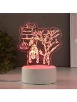 Светильник 3D ночник RISALUX «Веселье», LED, RGB, от сети